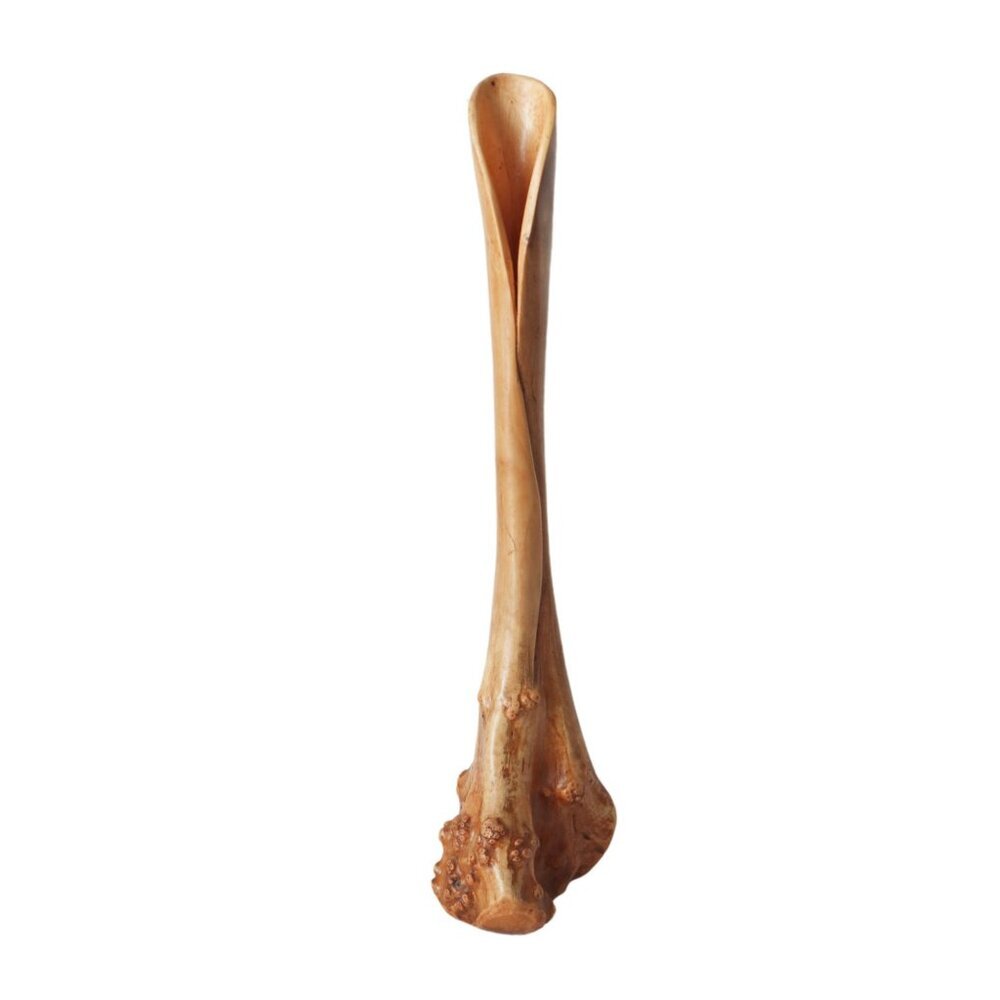 Hand-Carved Burl Wood Decorative Vase - Unique Tall Design